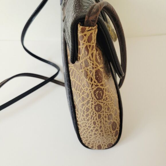 Vintage Rivage Patchwork  Exotic Frog Skin Design Crossbody/Shoulde - Picture 8 of 11